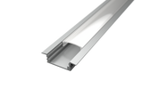 Silver recessed aluminium LED profile                    